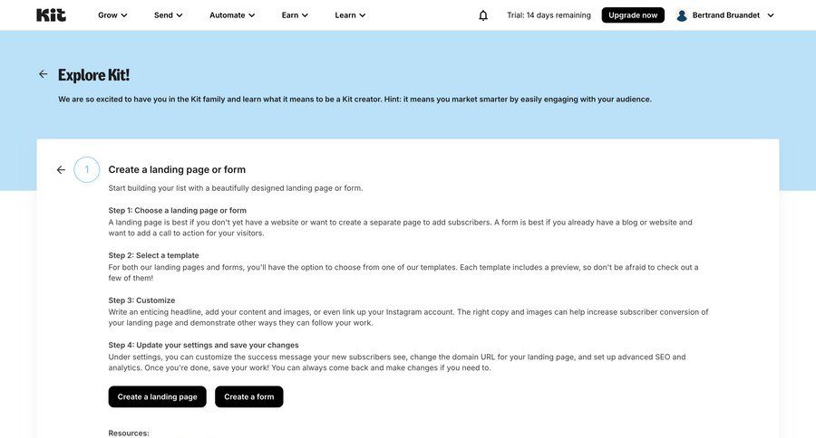 Kit
			 e-commerce onboarding form onboarding modal template selection guide call to action marketing website design blog templates check out suggestion ui page example