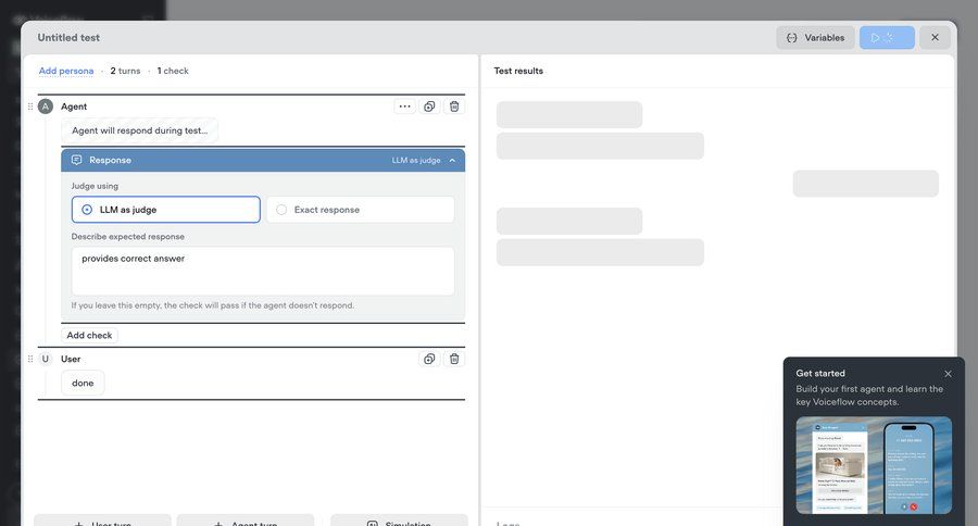 Voiceflow
			 chat interface ui page example