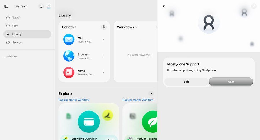 Cobot
			modal & popover help task management dashboard chat menu ui page example