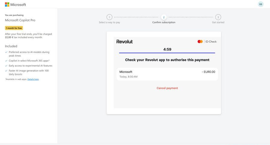 Copilot
			 confirmation payment confirmation ui page example