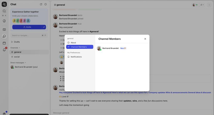 Gather
				messaging ui page example