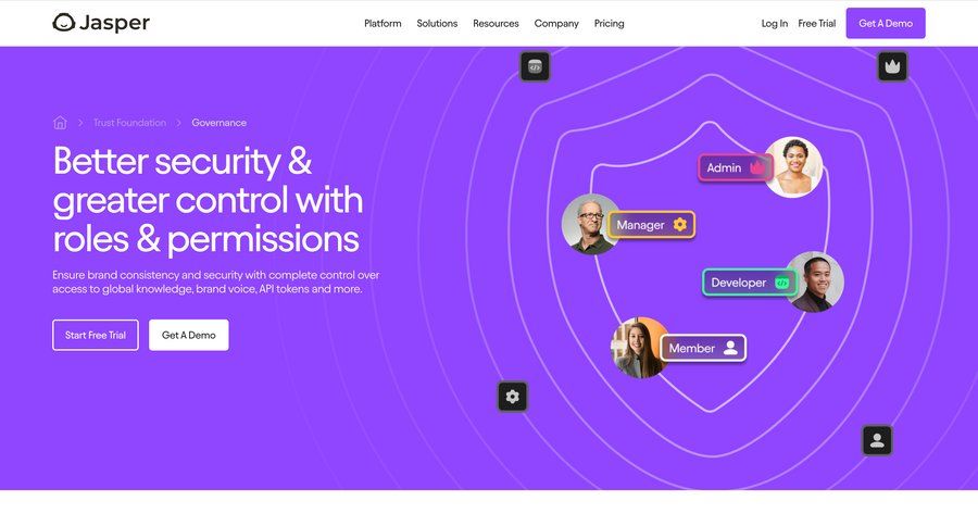 Jasper
				company ui page example