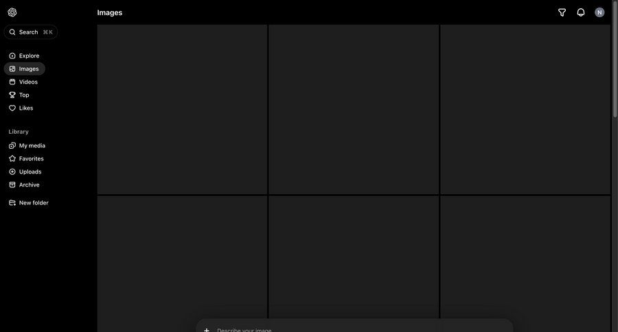 Sora
			 content management sidebar navigation grid full-screen layout sidebar menu folder upload media image gallery media gallery photo gallery media assets search bar avatar upload controls ui page example