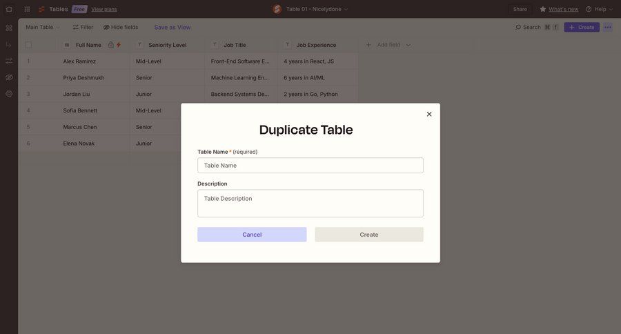 Zapier
			 data management form cancel action table ui page example