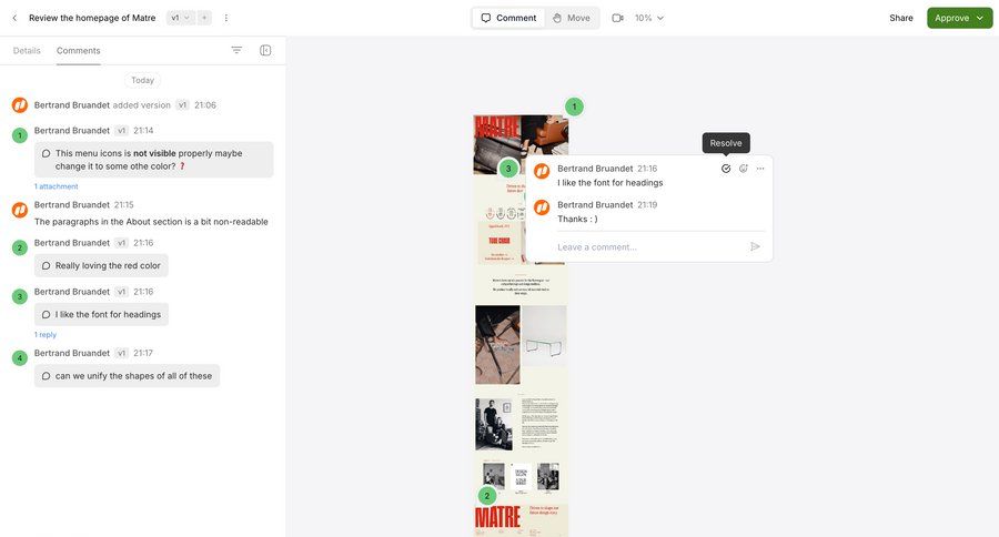 Workflow
			 collaboration design message menu version control ui page example