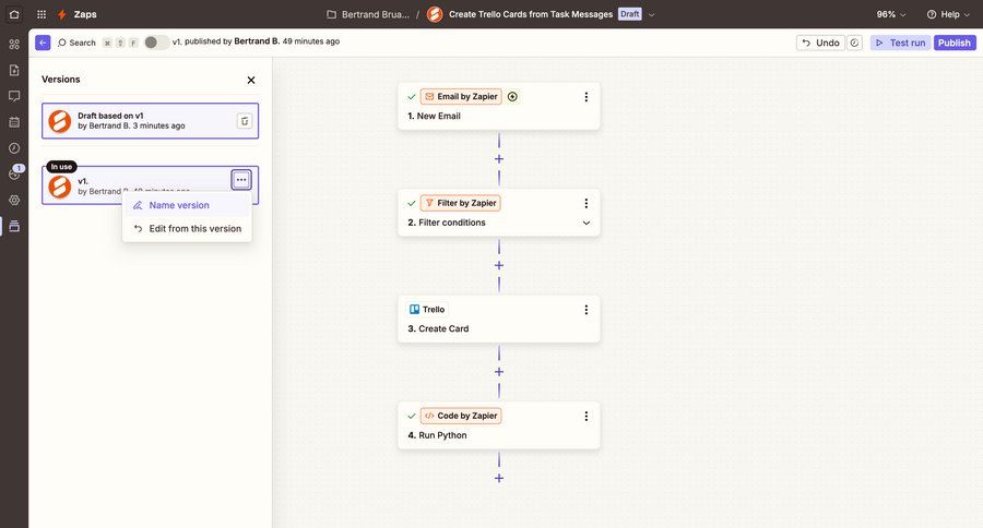 Zapier
			 grid workflow automation editor workflow builder workflow creation workflow configuration workflow screen workflow steps workflow editor menu version history version control ui page example
