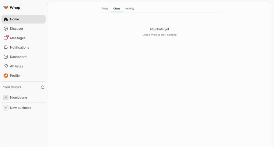 Whop
				empty state ui page example
