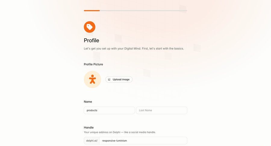 Delphi
			 onboarding form account creation user account profile management upload image ui page example