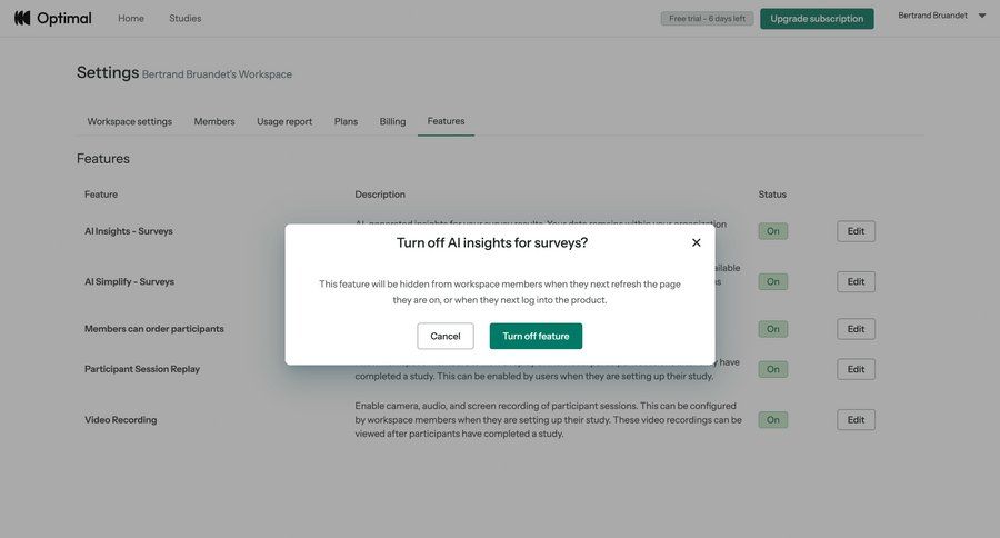 Optimal
			 settings confirmation confirmation message ui page example