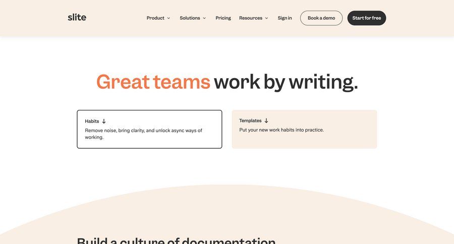 Slite
				feature ui page example