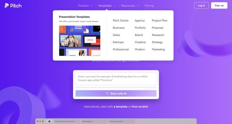 Pitch
			 homepage home page interactive map alternatives ui page example