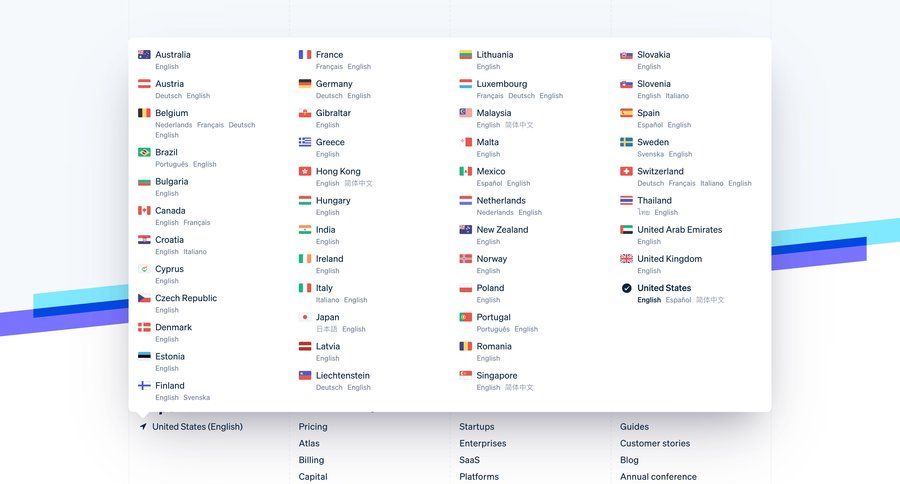 Stripe
			language settings customer stories ui page example