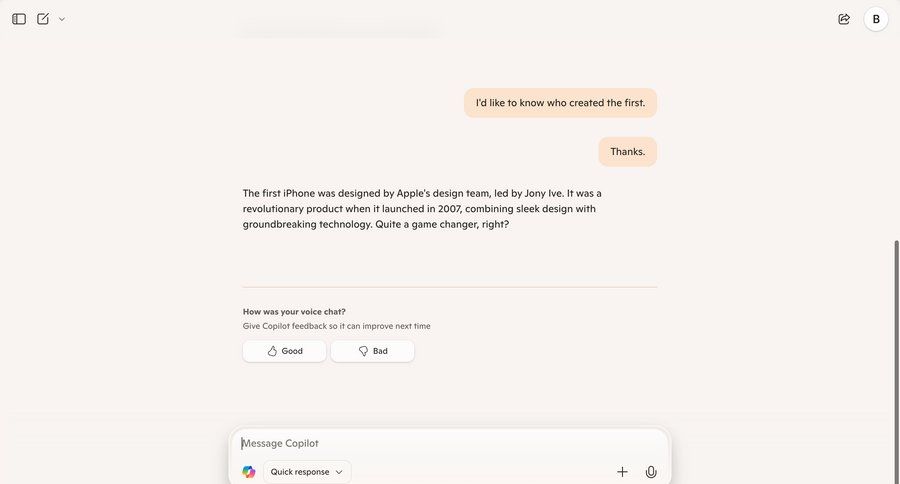 Copilot
			messaging comments & reactions feedback collection user feedback message communication chat chat interface ui page example