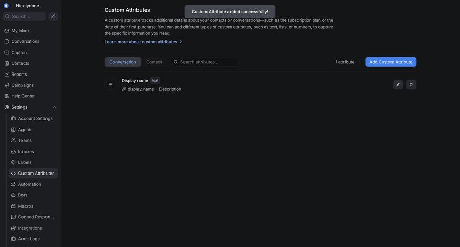Chatwoot
			 data management workspace settings ui page example