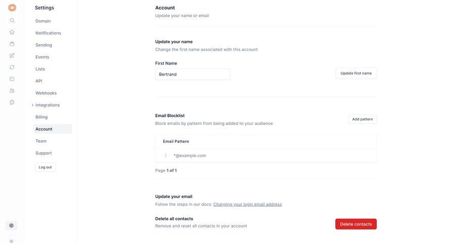 Loops
			settings form delete account account settings settings sidebar navigation account management form account settings update ui page example