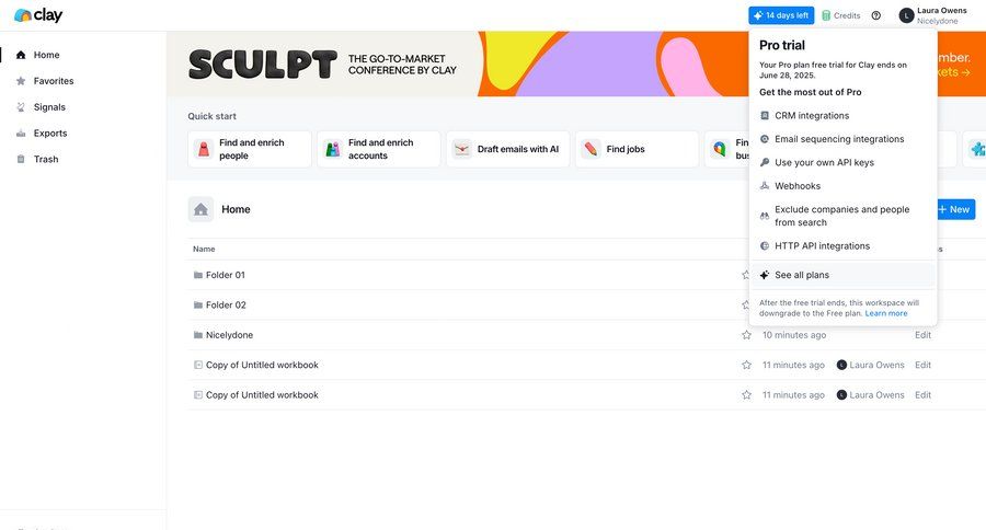 Clay
			 modal screen account management account settings plan comparison full screen modal ui page example