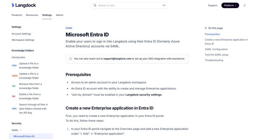 Langdock
			 email verification doc documentation docs login page enterprise settings rich text ui page example