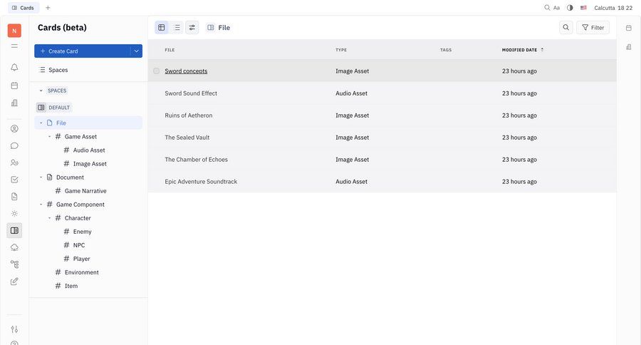 Huly
			 project management content management system ui page example
