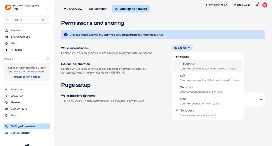 Gamma
			 collaboration configuration settings form sidebar alert configuration screen permissions ui page example