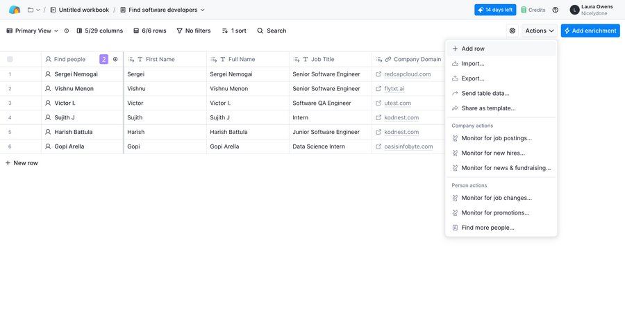 Clay
			 data management grid data export import data data analysis data import menu table ui page example