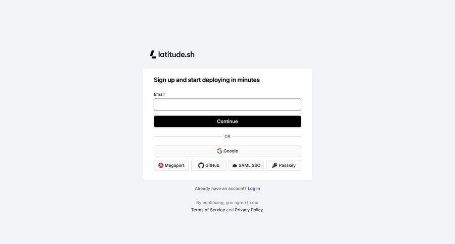 Latitude.sh
			signup saml sso integration ui page example