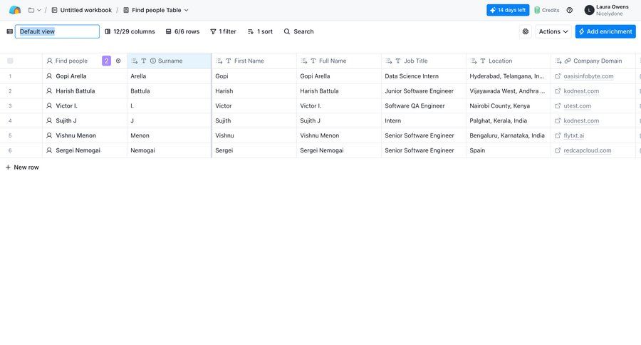 Clay
			 data management data analysis data display data entry menu table search bar data grid ui page example