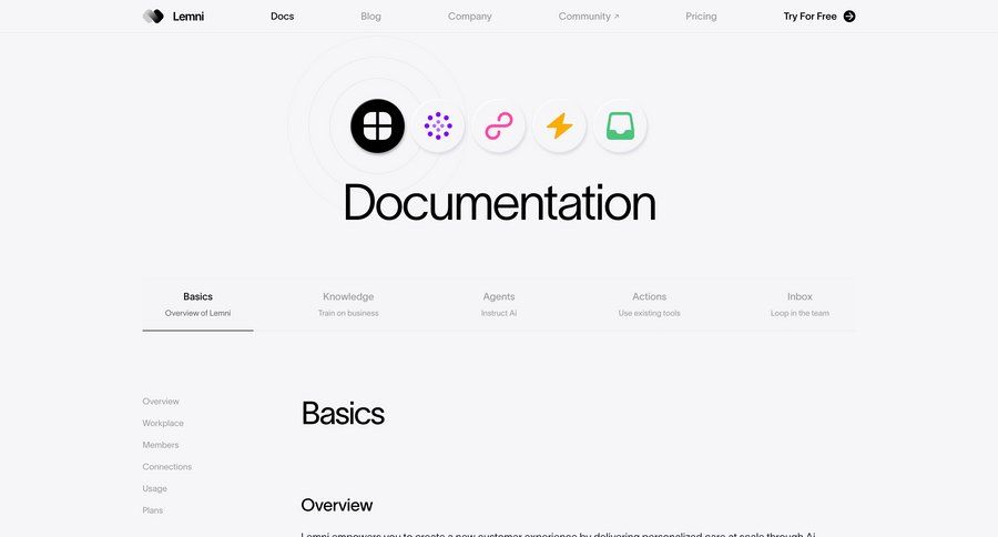 Lemni
			 doc documentation docs ui page example
