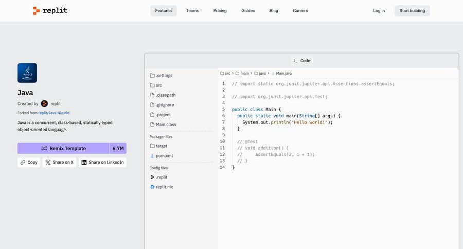 Replit
			 information page detail view info view alternatives ui page example