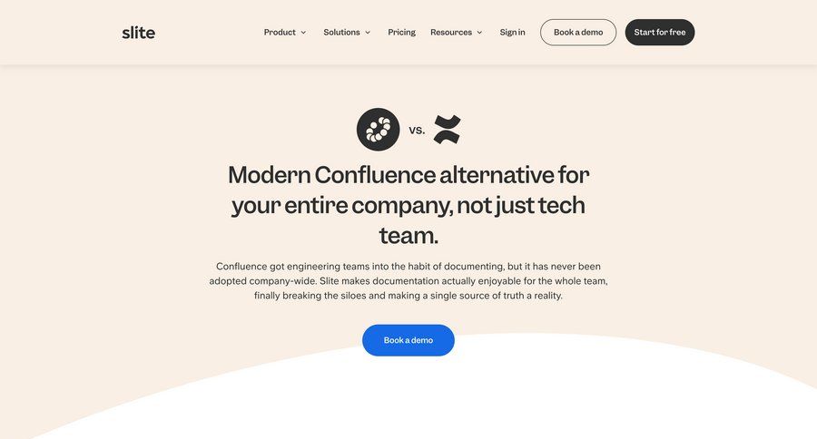 Slite
				product page ui page example