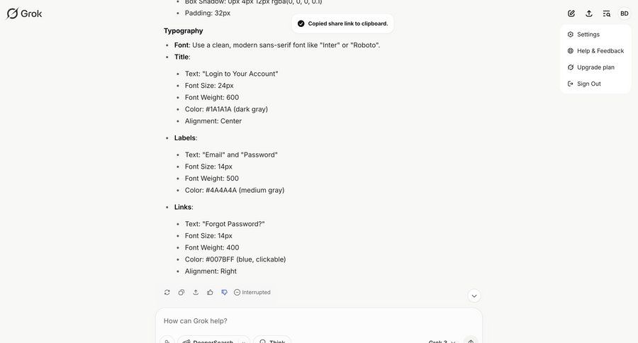 Grok
			 configuration settings account management form user authentication authentication typography call intelligence login sign in parameters menu paywall option menu ui page example