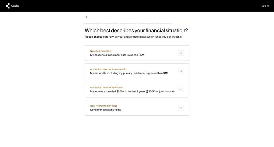 Cache
				onboarding ui page example