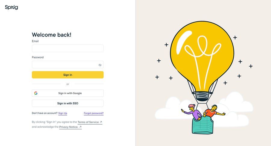 Sprig
				signin page example