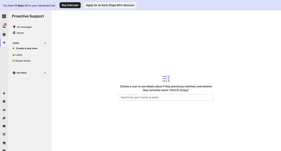 Intercom
			 dashboard sidebar navigation user management account setup user data trial checkout sidebar create menu navigation links search bar advanced search ui page example
