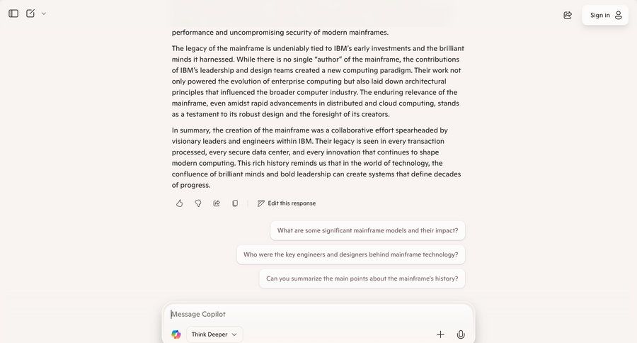 Copilot
			 artificial intelligence full-screen layout research article chat interface ui page example