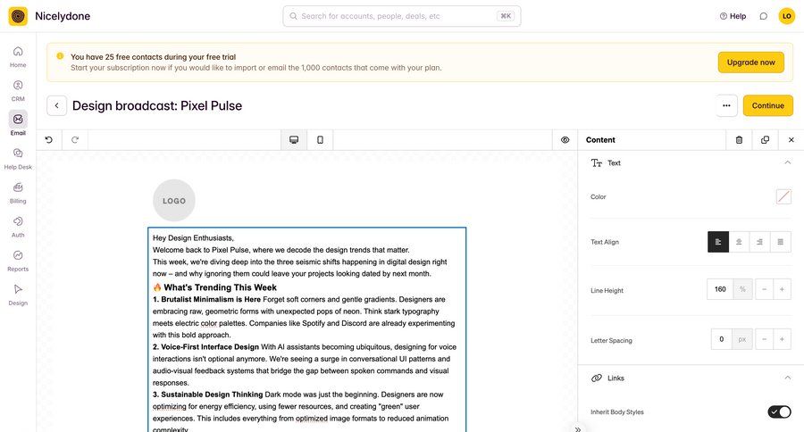 Outseta
			 sidebar navigation editor design right sidebar manage links typography sidebar ui page example