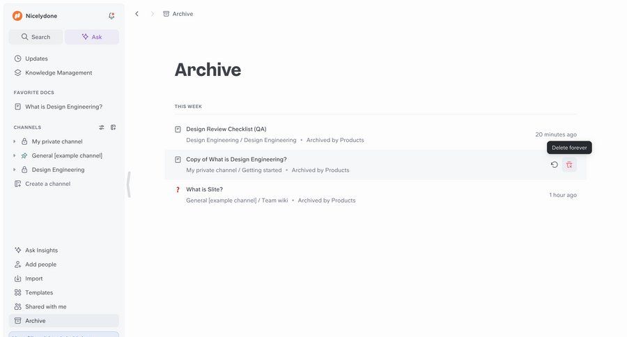Slite
			list collection delete documentation sidebar navigation delete sidebar menu ui page example