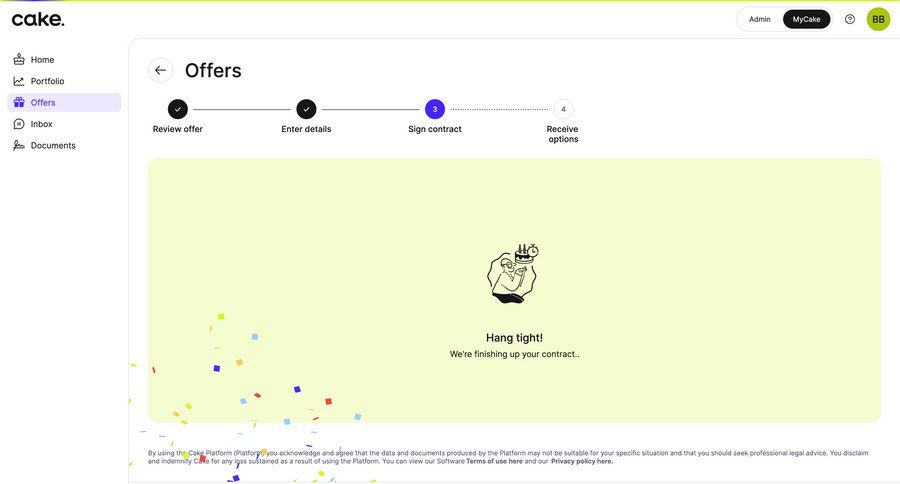 Cake
			detail page loading state sidebar navigation account management progress indicator loading ui page example