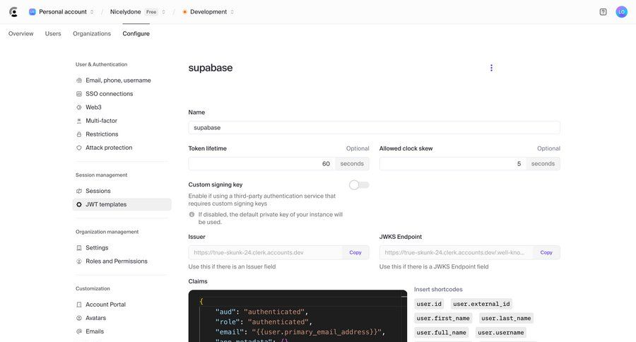 Clerk
			 authentication sidebar user authentication user settings settings form security sidebar navigation configuration setup organization management configuration screen api security free templates ui page example