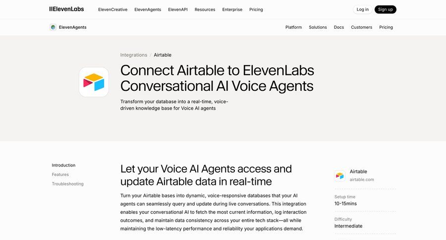 Elevenlabs
			 api integration ui page example