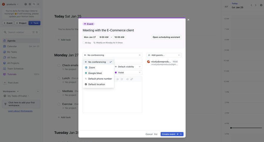 Motion
			 task management e-commerce form scheduling an event date picker datepicker chonology time picker time selector meeting ui page example