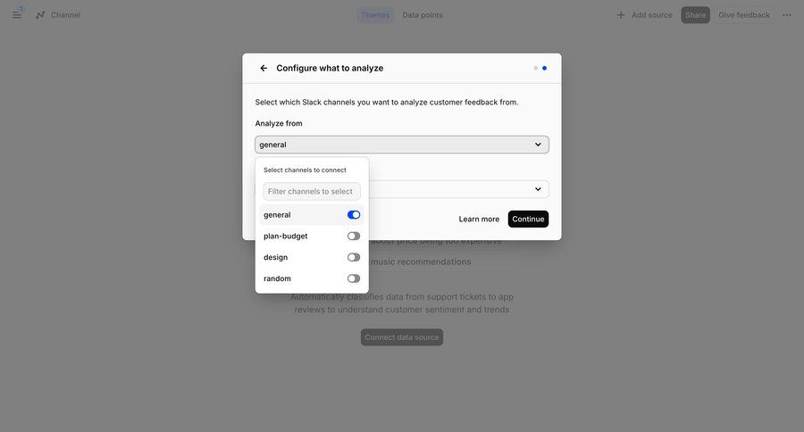 Dovetail
				settings ui page example