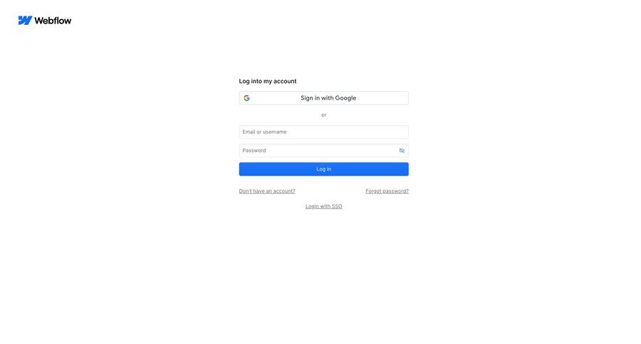Webflow
				signin page example