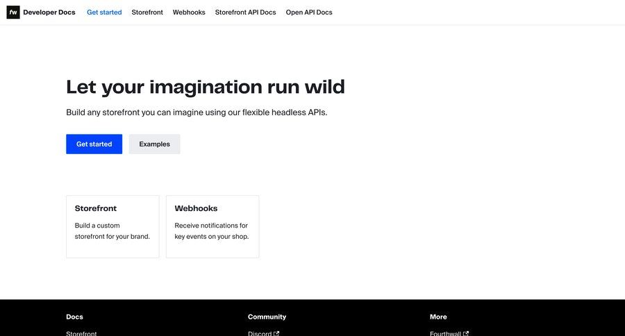 Fourthwall
				documentation ui page example