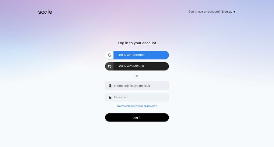 Scale
			 user management form user authentication authentication login ui page example