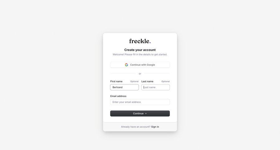 Freckle
			    ux ui design