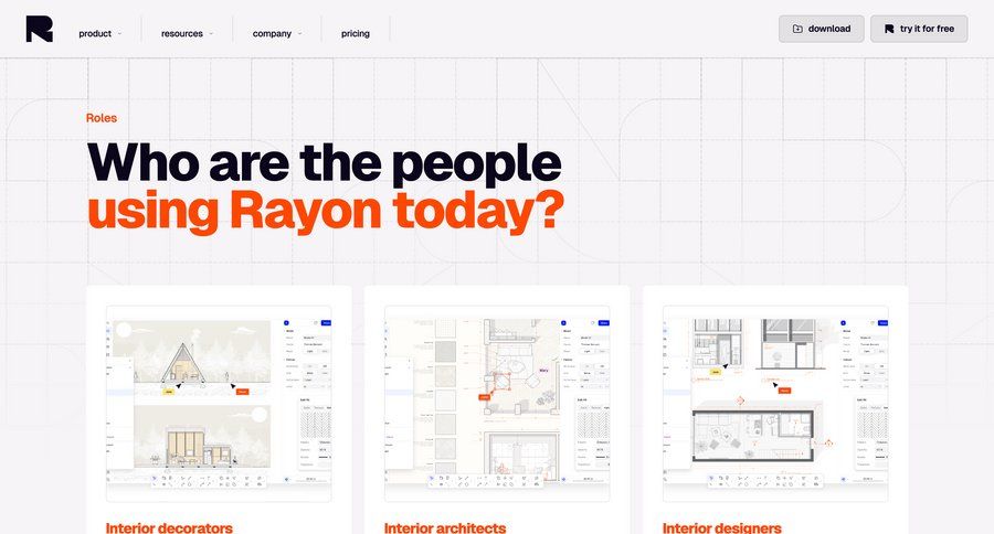 Rayon
			 manage links call to action features alternatives cards ui ui page example