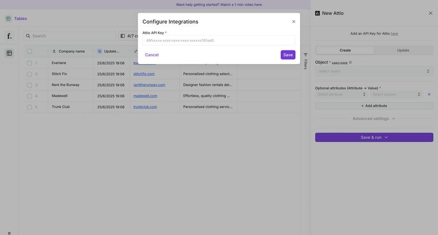 Freckle
			 data management configuration settings e-commerce form integration setup data display sidebar integration table configuration screen ui page example