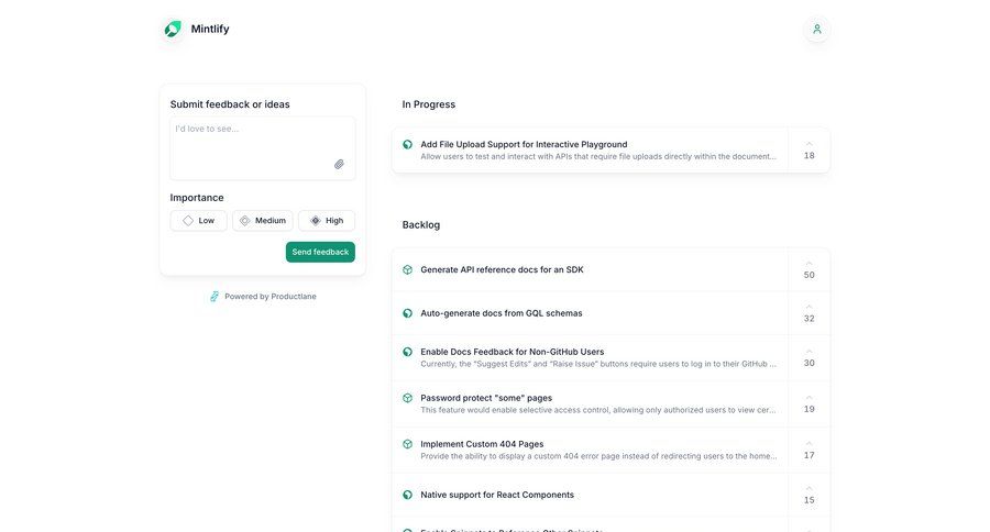 Mintlify
			 document list progress ui page example