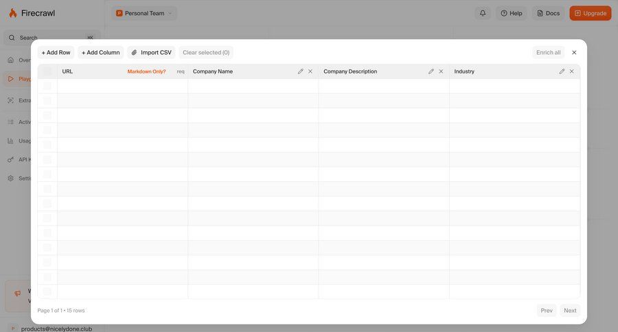 Firecrawl
			 data management import data data entry data import table pagination ui page example