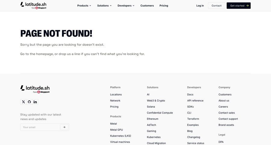Latitude.sh
			404 page not found ui page example